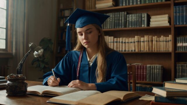 Leonardo_Kino_XL_A_focused_college_student_sitting_at_a_clean_0